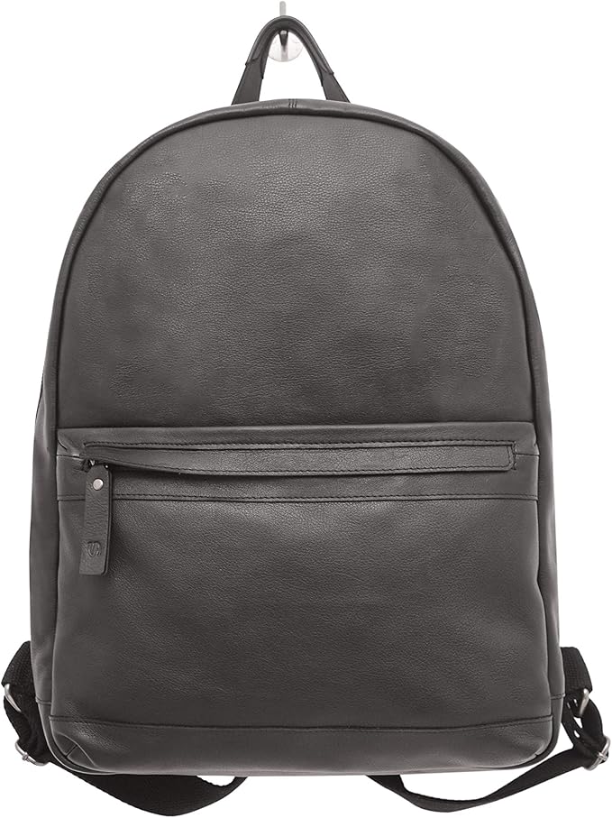 男式皮革背包 13 英寸长 x 11 英寸宽 x 5 英寸深 黑色 v-élan